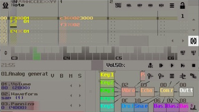 SunVox pattern editor