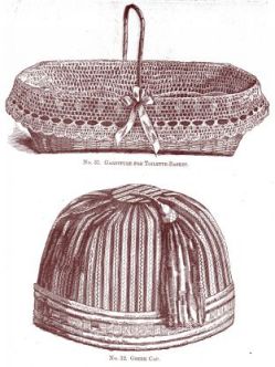 No. 31. GARNITURE FOR TOILETTE-BASKET,
No. 32. GREEK CAP
 