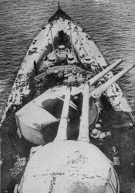 Spring-time in the North Sea—Snow on a British Battleship.