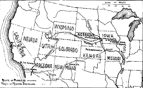 MAP OF PIONEER ROUTE.