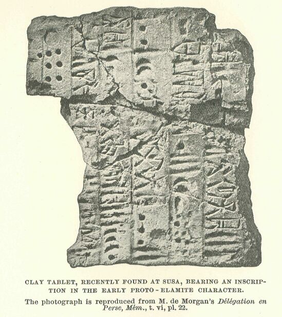 231.jpg Clay Tablet, Recently Found at Susa, Bearing An
Inscription in the Early Proto-elamite Character. 
