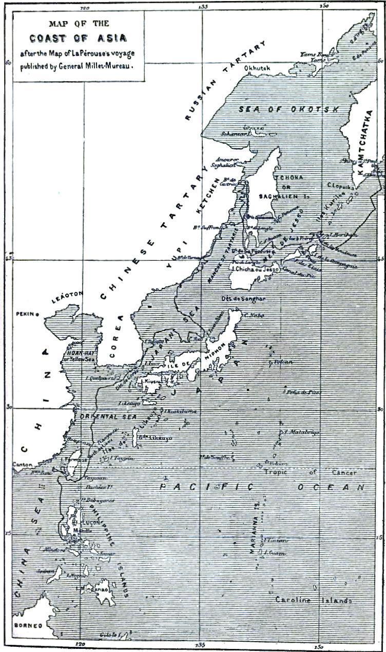 Map of the coast of Asia