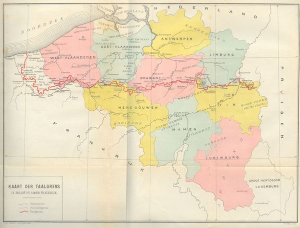 KAART DER TAALGRENS IN BELGIË EN NOORD-FRANKRIJK