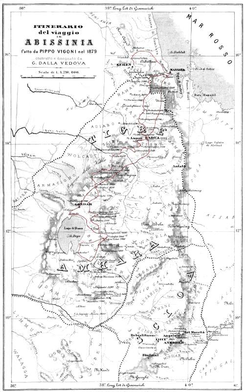 Itinerario del viaggio in Abissinia