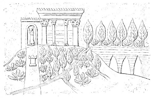 Fig. 42.—Temple in a Royal Park, Kouyundjik; from the
British Museum.