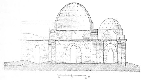 Fig. 54.—Section through the palace at Sarbistan; from
Flandin and Coste.