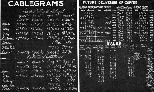 TWO OF THE COFFEE EXCHANGE BLACKBOARDS