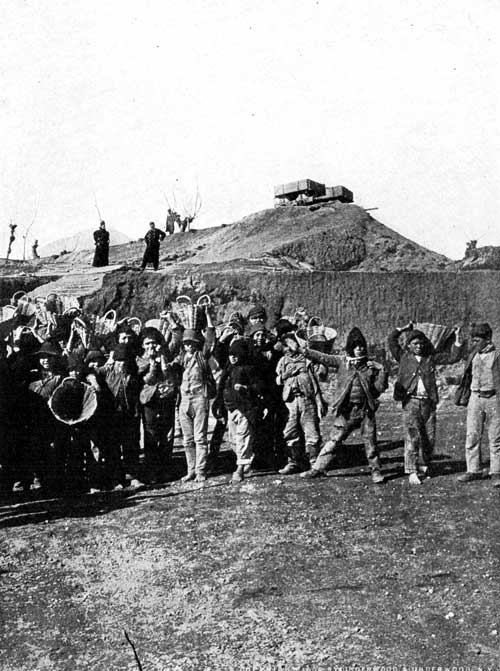 "The army of boys bearing baskets of earth from the excavations at
Pompeii"
