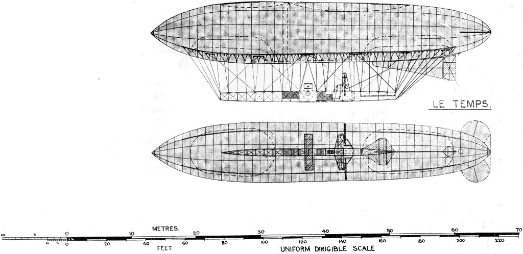 LE TEMPS. Uniform Dirigible Scale.