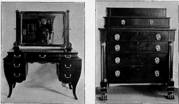 Plate XXXI.—Dressing Glass with Petticoat legs; Empire Bureau, 1816.