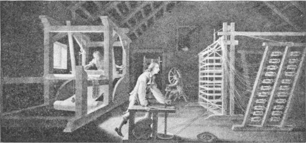 AN EARLY WEAVING MACHINE