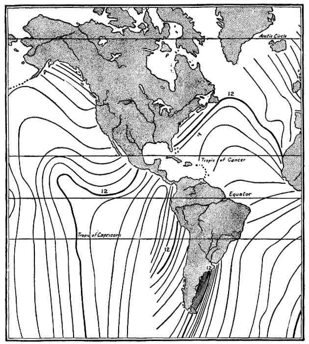 Co-tidal lines.