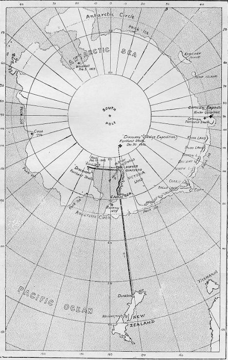 MAP OF SOUTH POLAR REGIONS