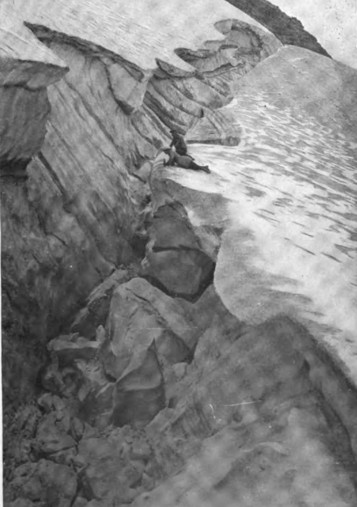 Crevasse in Blackfeet Glacier