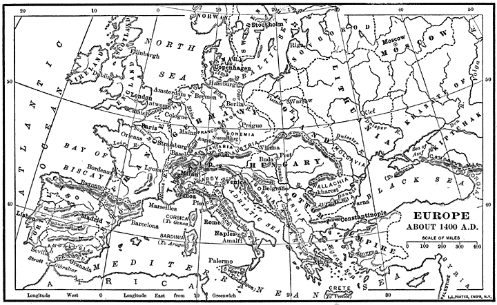 Europe about 1400 AD.