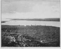 Photo: J. B. Tyrrell, August 12, 1893.
CAMP ON THE SHORE OF DUBAWNT LAKE