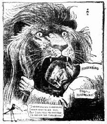 [American Cartoon]
In the Lion's Mouth
—Knickerbocker Press, Albany.