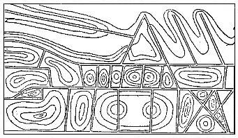 [Illustration:
Ground plan showing the relation between veins and concretionary zones in a
mass of tuff.]