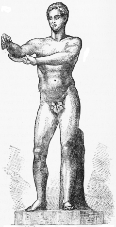 Fig. 230.—Marble Copy of the Apoxyomenos of Lysippos.
(In the Vatican.)