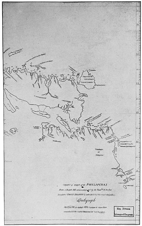 Chart of part of the Philippines; from map taken from a Dutch MS. of 1662 in Dalrymple’s Charts ([London], 1778)