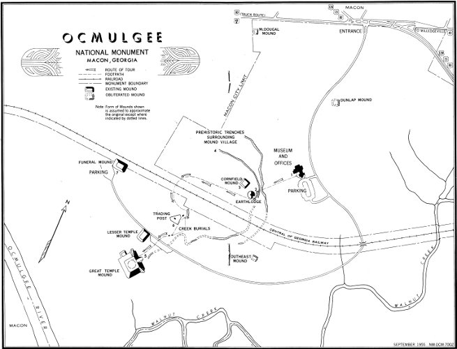 OCMULGEE NATIONAL MONUMENT MACON, GEORGIA. SEPTEMBER 1955  NM·OCM·7002