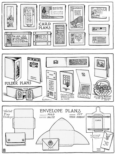 Plate 2

In Addition to the planning of the lettering, the designer has an
opportunity for invention as regards the type of card and its envelope
or container. A novel idea goes a long way toward success.