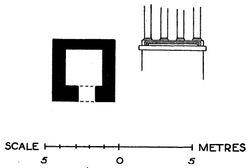 Fig. 20.—SERRÎN, NORTH TOWER TOMB, PLAN AND ELEVATION
SHOWING MOULDINGS.