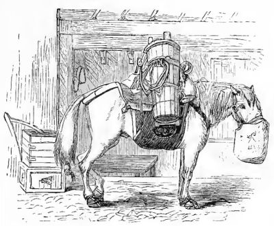 HORSE CARRYING LIQUID MANURE.