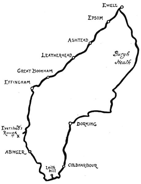 Map—EWELL to Leith Hill