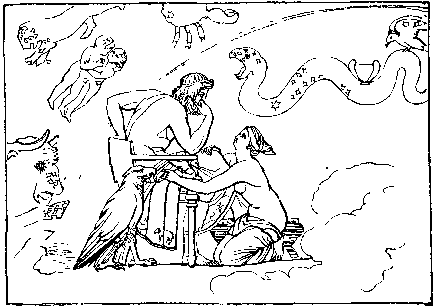 Illustration: THETIS ENTREATING JUPITER TO HONOUR ACHILLES.